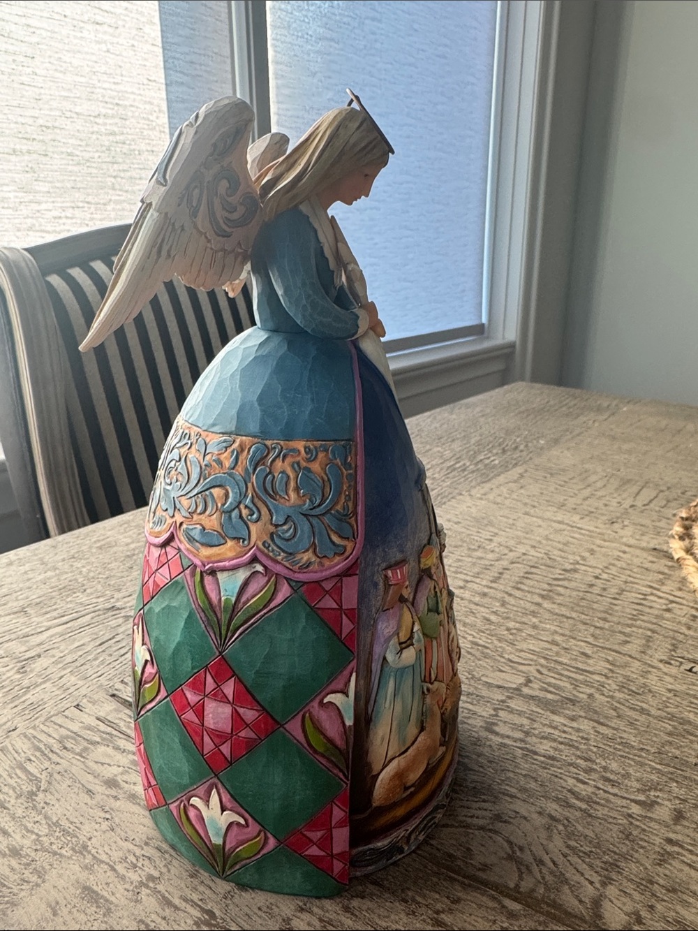 Jim Shore Blue and Pink Angel Nativity Figurine - Picture 2 of 6